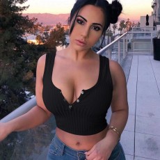 Solid Color Sleeveless Sexy Tank Tops YMT-6406