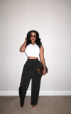 Casual Flannel Wide Leg Pants TR-1296