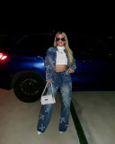 Fashion Denim Long Sleeve Two Piece Pants Set CM-8710
