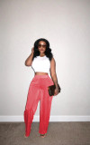 Casual Flannel Wide Leg Pants TR-1296
