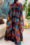 Fashion Print Shawls Tops And Wide Leg Pants 2 Piece Set NY-10732