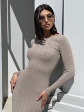 Long Sleeve Knits Slim Maxi Dress GFQS-DCL074