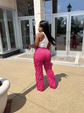 Mesh Wave Ruffle Wide Leg Pants GFDY-1260