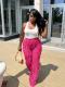 Mesh Wave Ruffle Wide Leg Pants GFDY-1260