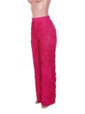 Mesh Wave Ruffle Wide Leg Pants GFDY-1260