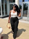 Mesh Wave Ruffle Wide Leg Pants GFDY-1260