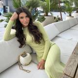 Long Sleeve Knits Slim Maxi Dress GFQS-DCL074
