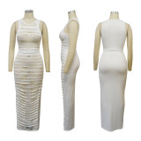Sexy Sleeveless Lace Patchwork 2 Piece Skirt Set YF-10710