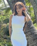 Knits Sleeveless Solid Color Maxi Dress GFQS-1231