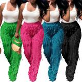 Mesh Wave Ruffle Wide Leg Pants GFDY-1260