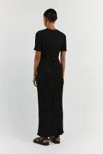 Short Sleeve O Neck Knits Maxi Dress GFQS-2008