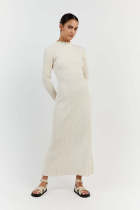 Casual Long Sleeve Knits Maxi Dress GFQS-4059