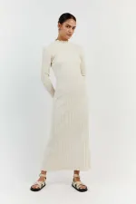 Casual Long Sleeve Knits Maxi Dress GFQS-4059