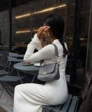 Long Sleeve V Neck Sweater Maxi Dress GFQS-ND7110