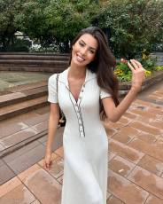 Fashion Patchwork Short Sleeve Knits Maxi Dress GFQS-1390