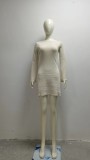 Flared Sleeve Backless Knit Slim Dress GFQS-1374