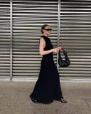 Sleeveless Knits Tassel Maxi Dress GFQS-084