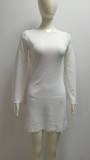 Flared Sleeve Backless Knit Slim Dress GFQS-1374