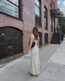 Stripe Print Knits Sleeveless Maxi Dress GFQS-1378