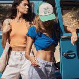 V-Neck Crochet Cutout Crop Top GFQS-0513