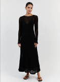 Beach Vacation Knit Cutout Long Dress GFQS-1221