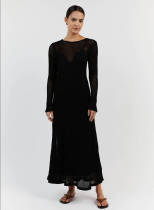 Beach Vacation Knit Cutout Long Dress GFQS-1221