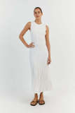 Knits Sleeveless Solid Color Maxi Dress GFQS-1213-1