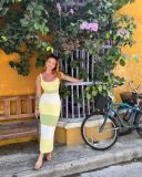 Striped Color Block Backless Knits Bandage Dress GFQS-0408