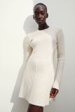 Flare Long Sleeve Knits Solid Mini Dress GFQS-DCL510
