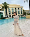 Beach Vacation Knit Cutout Long Dress GFQS-1221