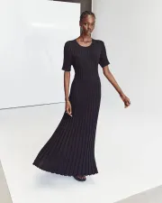 Short Sleeve O Neck Knits Maxi Dress GFQS-2008