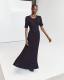 Short Sleeve O Neck Knits Maxi Dress GFQS-2008