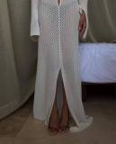 Hollow Out V-neck Split Beach Long Dress GFQS-0523