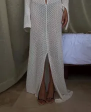 Hollow Out V-neck Split Beach Long Dress GFQS-0523