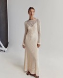 Beach Vacation Knit Cutout Long Dress GFQS-1221