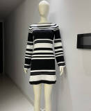 Flared Sleeve Backless Knit Slim Dress GFQS-1374