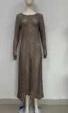 Beach Vacation Knit Cutout Long Dress GFQS-1221