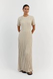 Short Sleeve O Neck Knits Maxi Dress GFQS-2008