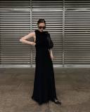 Sleeveless Knits Tassel Maxi Dress GFQS-084