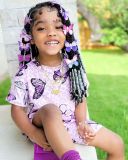 Kids Girl's Butterfly Print Short Sleeve Shorts Casual Suit GYAY-M8047 