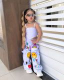 Kids Girls Sling Vest Cartoon Printed Pants Two Piece Set GYAY-M8085 