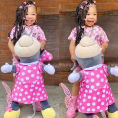 Kids Girl's Butterfly Print Short Sleeve Shorts Casual Suit GYAY-M8047 