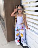 Kids Girls Sling Vest Cartoon Printed Pants Two Piece Set GYAY-M8085 