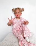 Kids Girl's Lips Print And Flare Pants 2 Piece Set GYAY-M8070 