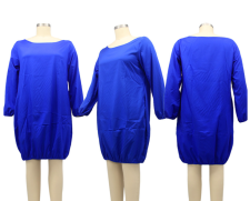 Plus Size Round Neck Solid Color Dress HNIF-006