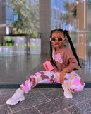 Kids Girl's T Shirt+Camouflage Pants 2 Piece Set GYAY-M8091 