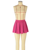 Solid Lined A-line Pleated Half-body Skirt ANDF-2417