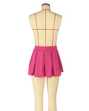 Solid Lined A-line Pleated Half-body Skirt ANDF-2417