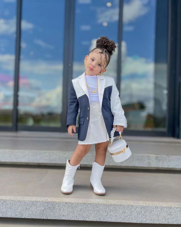 Kids Girl's Color Block Blazer Coat GYAY-M8072 