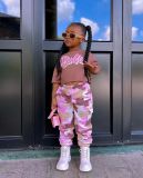 Kids Girl's T Shirt+Camouflage Pants 2 Piece Set GYAY-M8091 